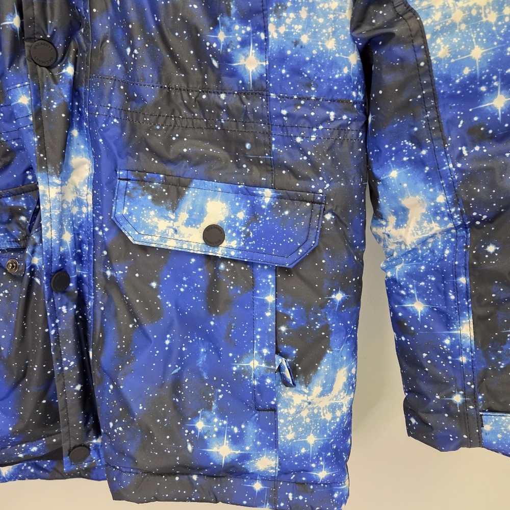 Lands End Kids Galaxy Down Filled Blue Winter Ski Jacket & Gloves Parka Size XL - Picture 2 of 9